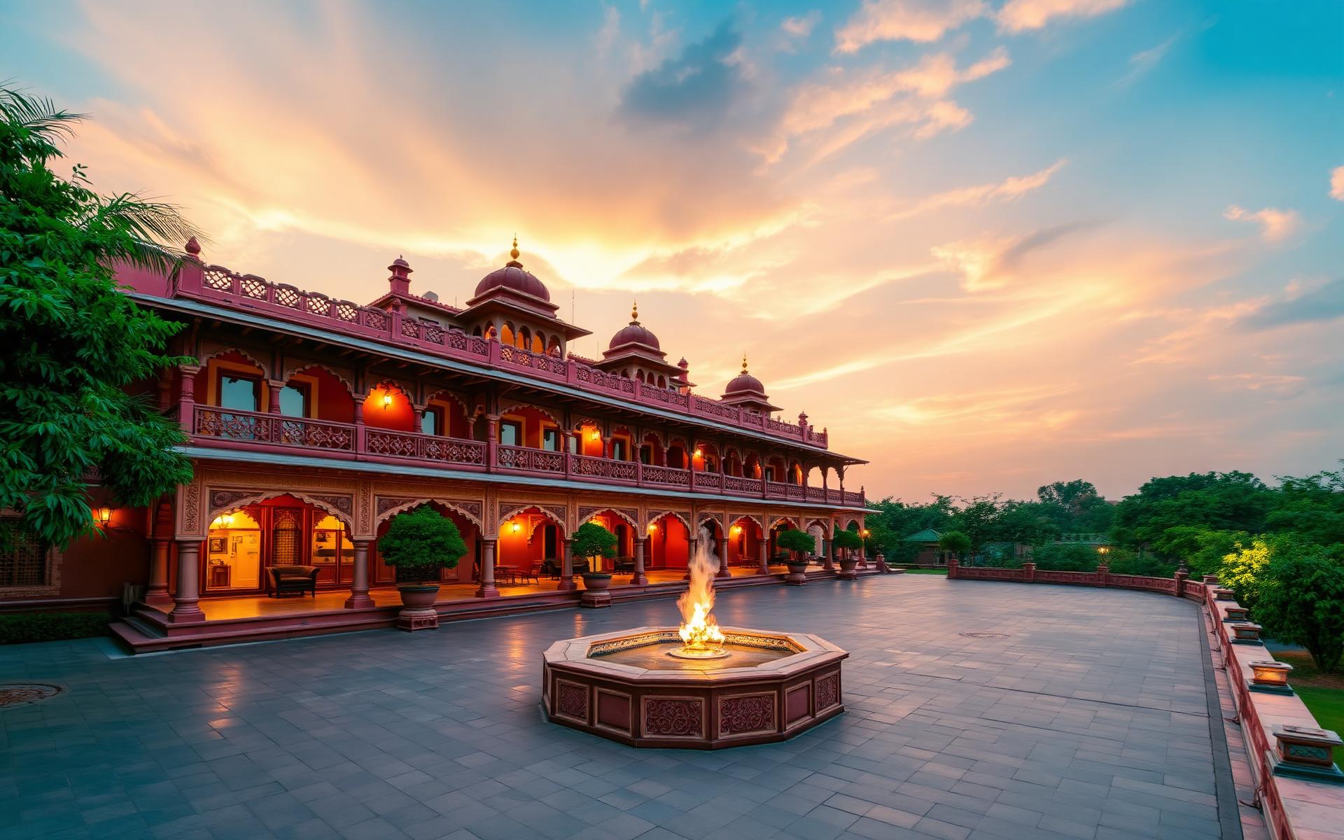 Redstone Hotel Dholpur exterior at golden hour